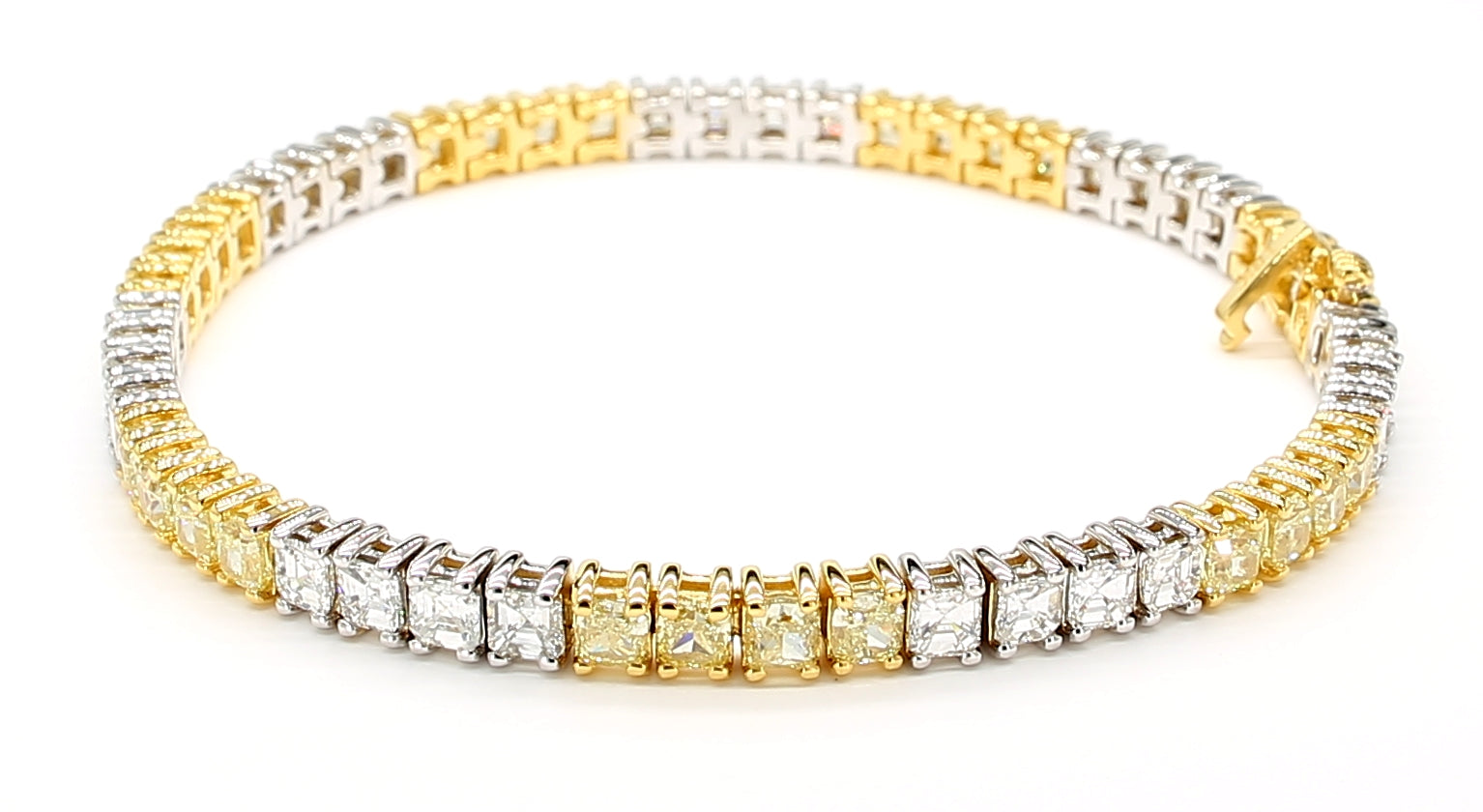 Natural Yellow Cushion Diamond Bracelet