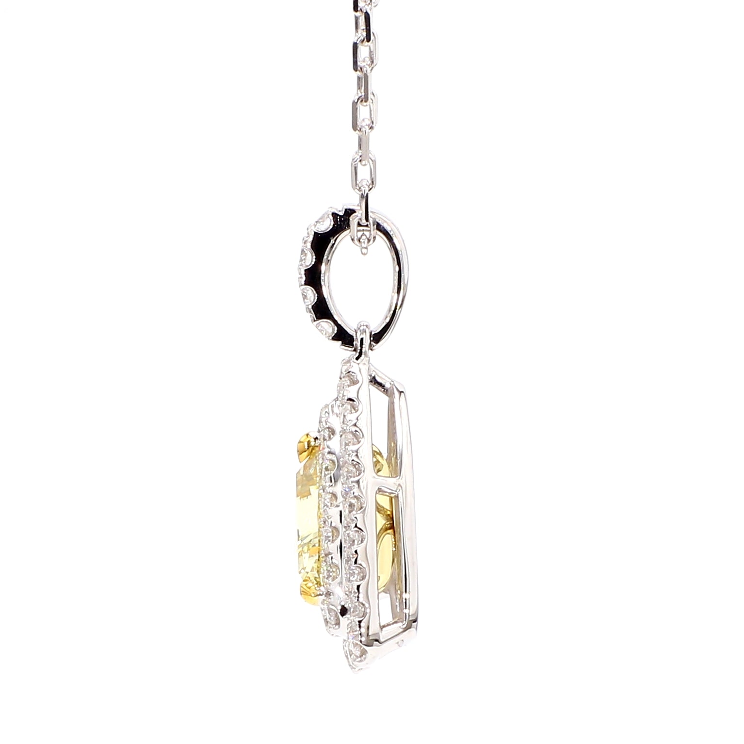 Natural Yellow Trillion Diamond Pendant GIA Certified product image 3