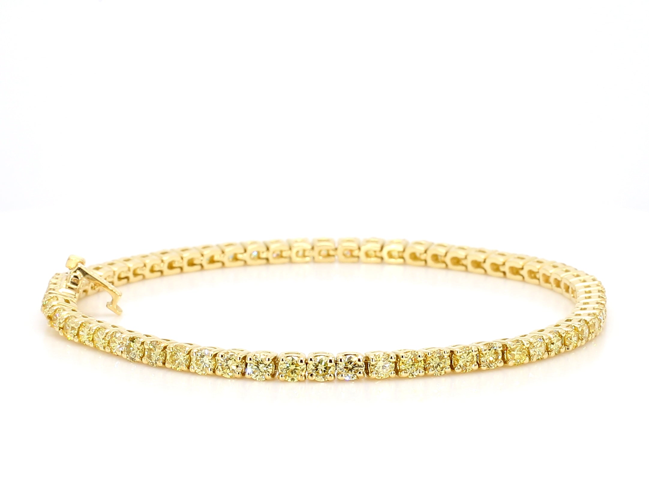 Natural Yellow Round Diamond Bracelet