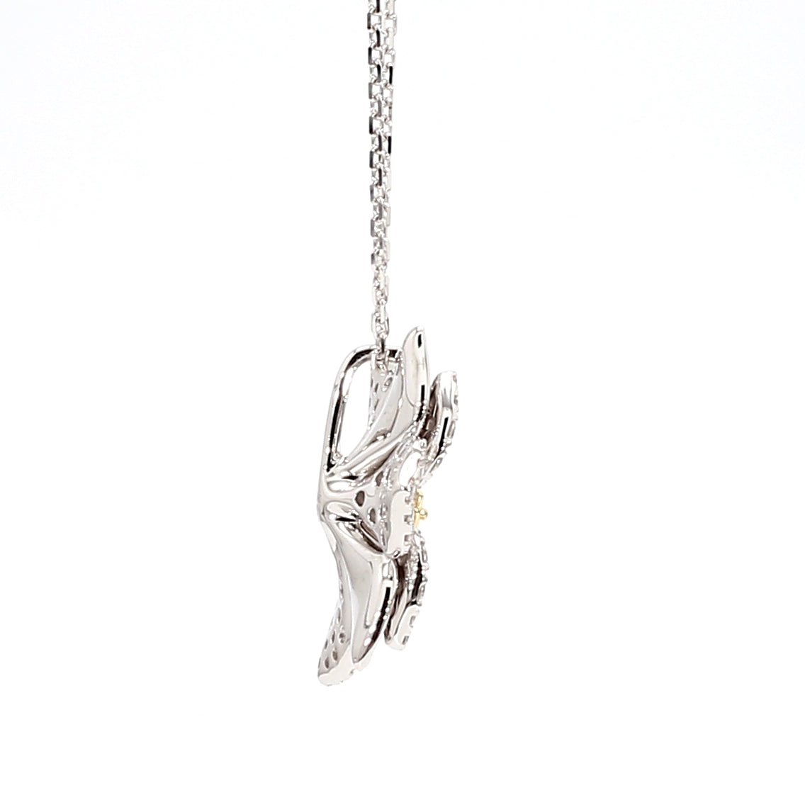 Natural Yellow Round Diamond Pendant