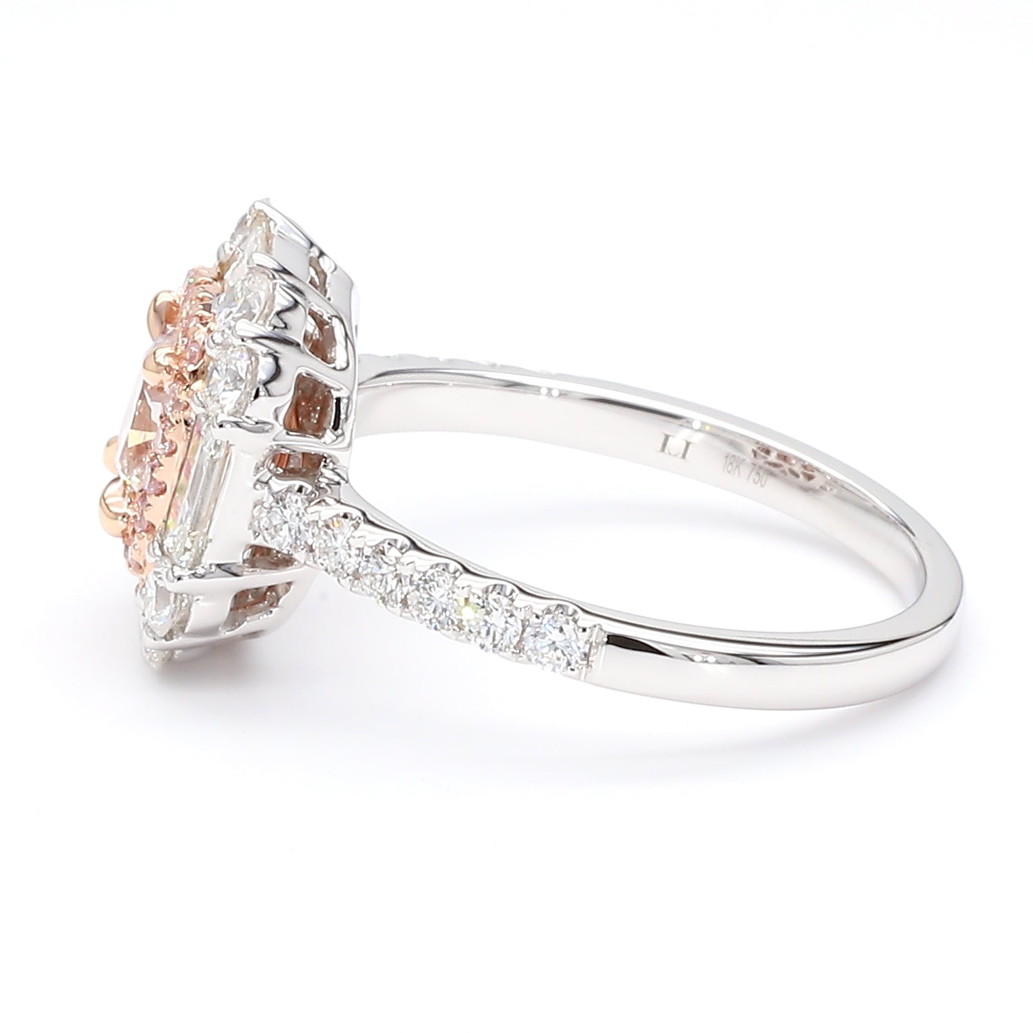 Natural Purple Cushion Diamond Ring Gia Certified