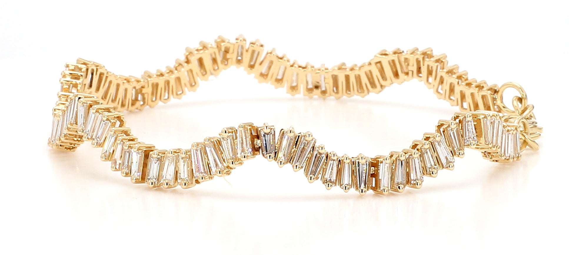 Natural White Baguette Diamond Bracelet