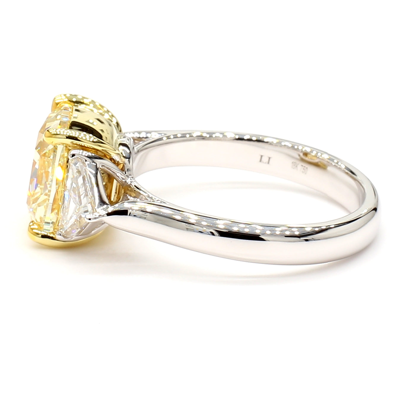 Natural Yellow Cushion Diamond Ring GIA Certified product image 3