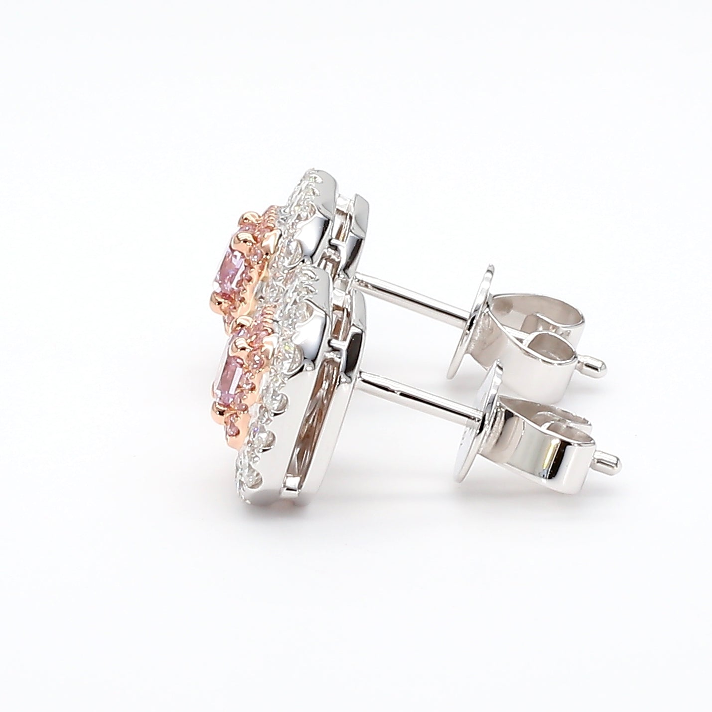 Natural Purple Radiant Diamond Earring | GIA Certified