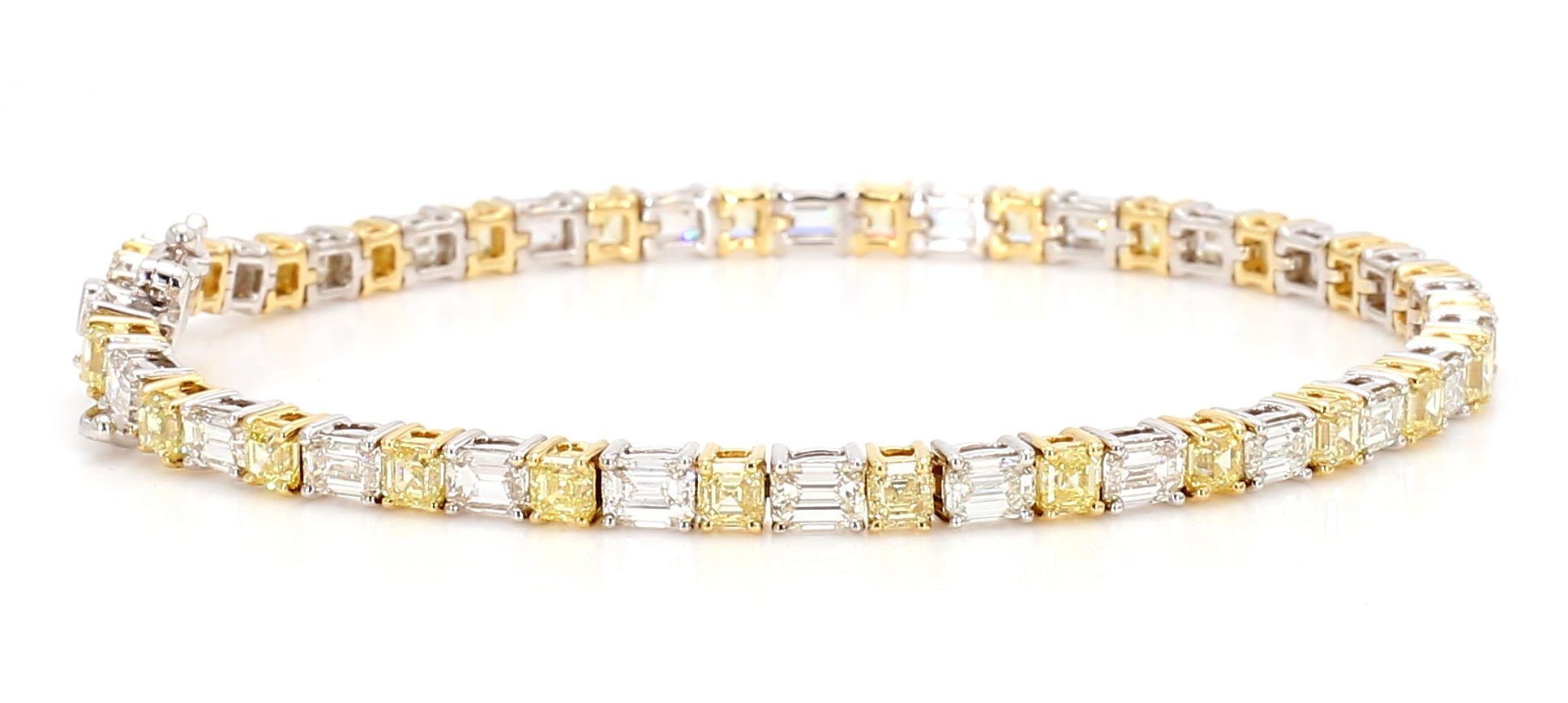 Natural Yellow Asscher Diamond Bracelet