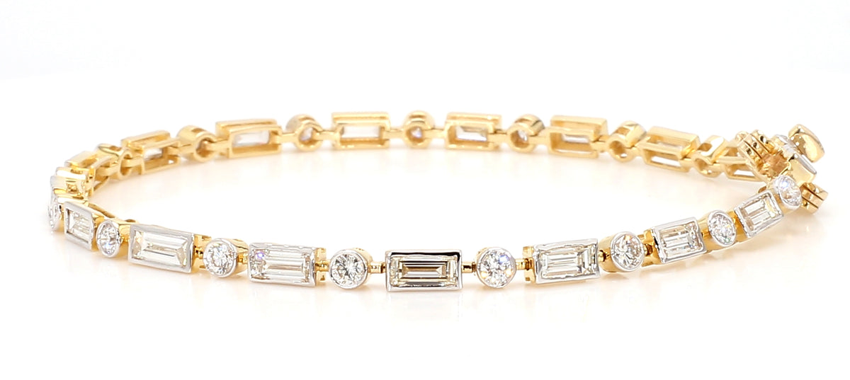 Natural White Baguette Diamond Bracelet