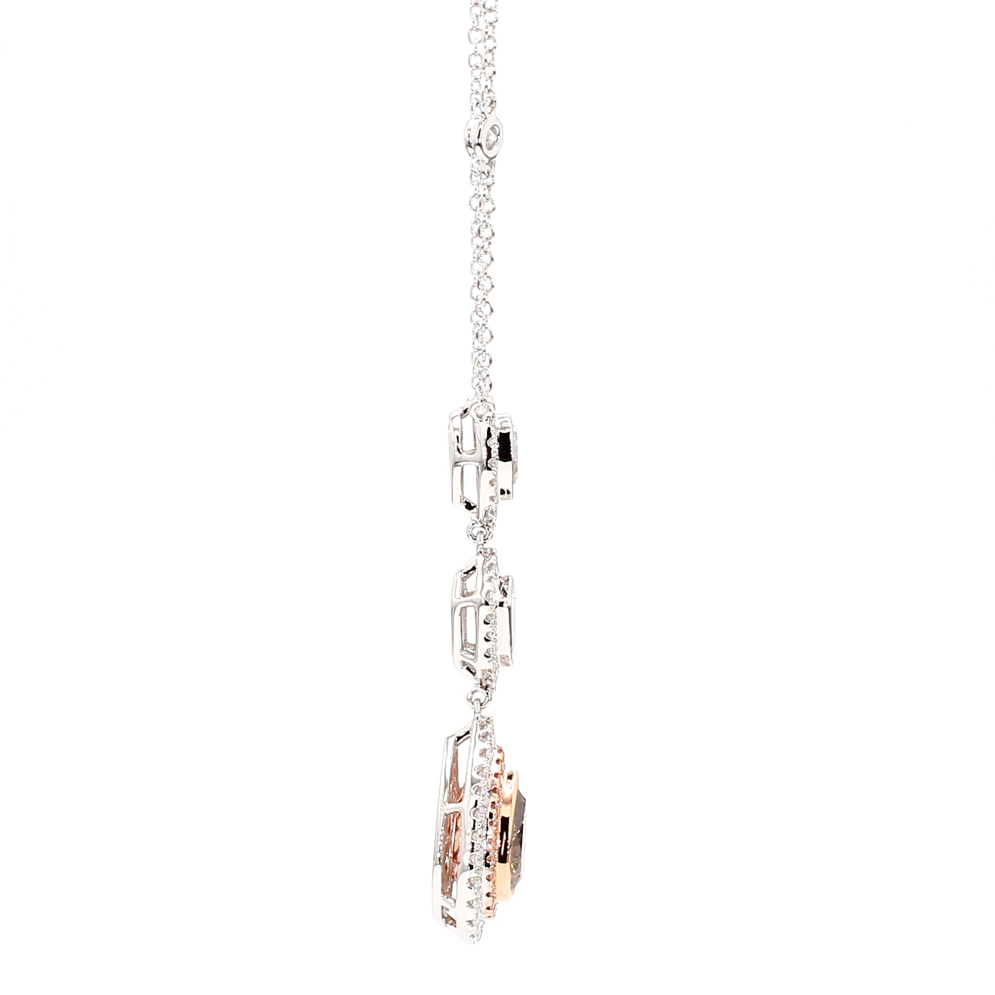 Natural Green Pear Diamond Necklace Gia Certified