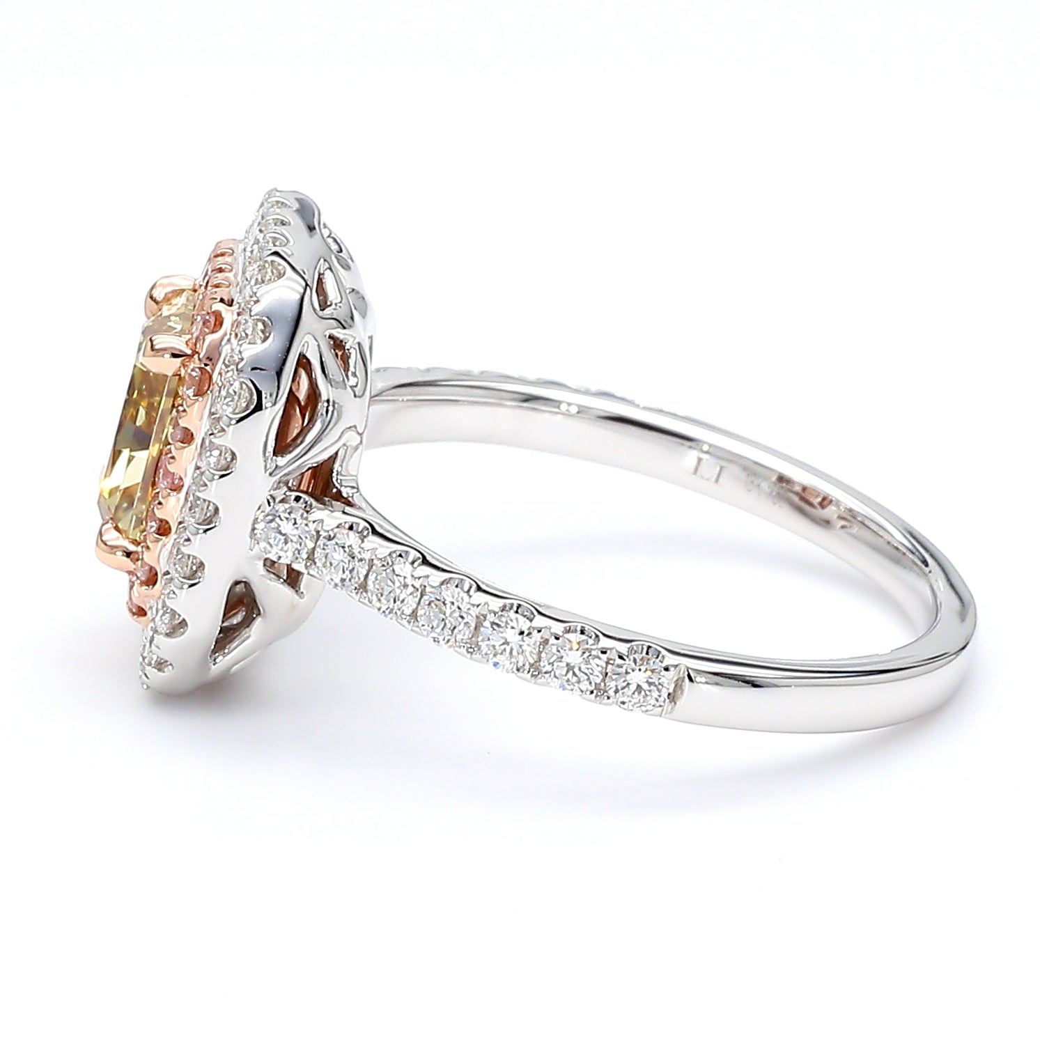 Natural Yellow Radiant Diamond Ring Gia Certified