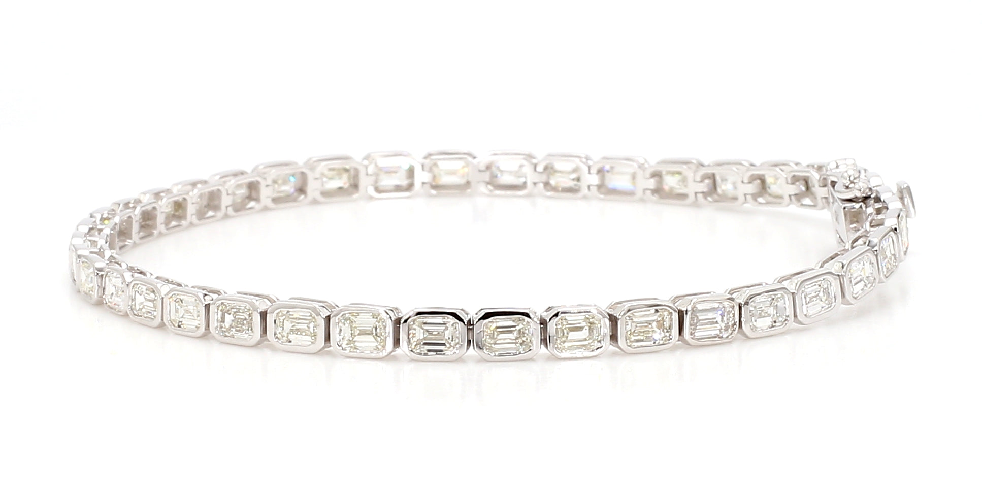 Natural White Emerald Diamond Bracelet