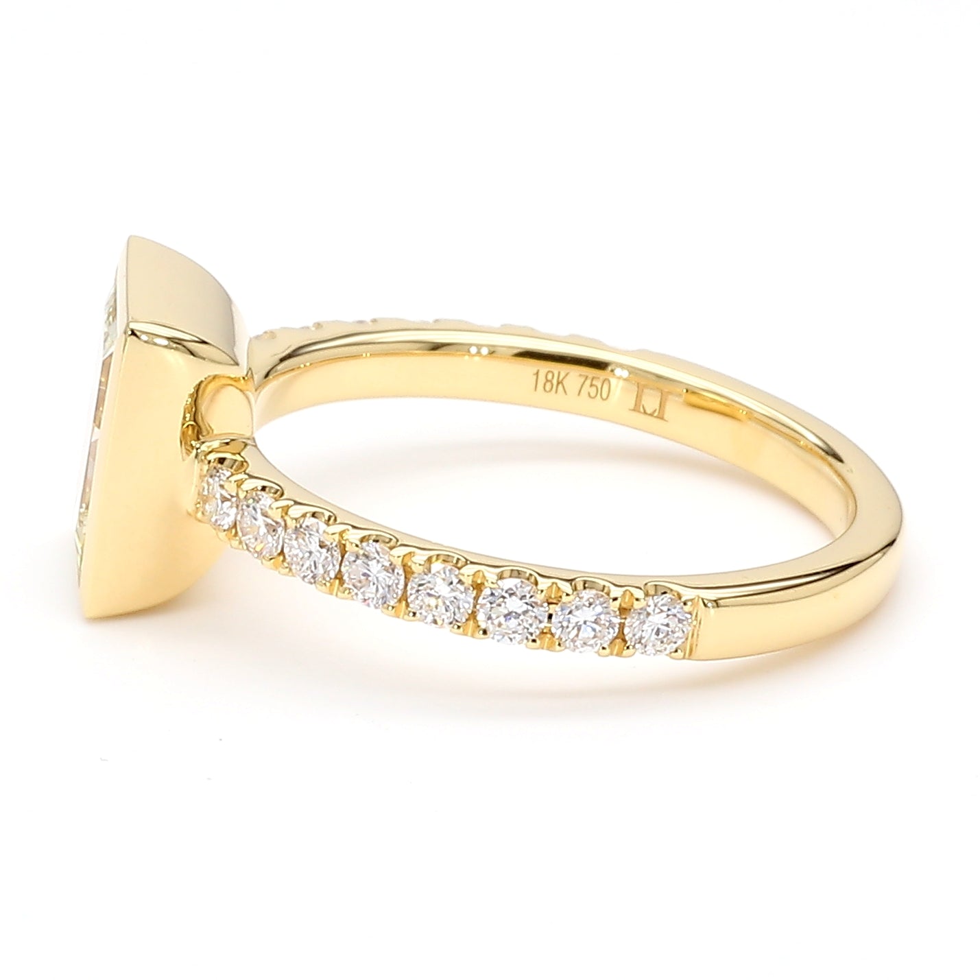 Natural Yellow Princess Diamond Ring Gia Certified