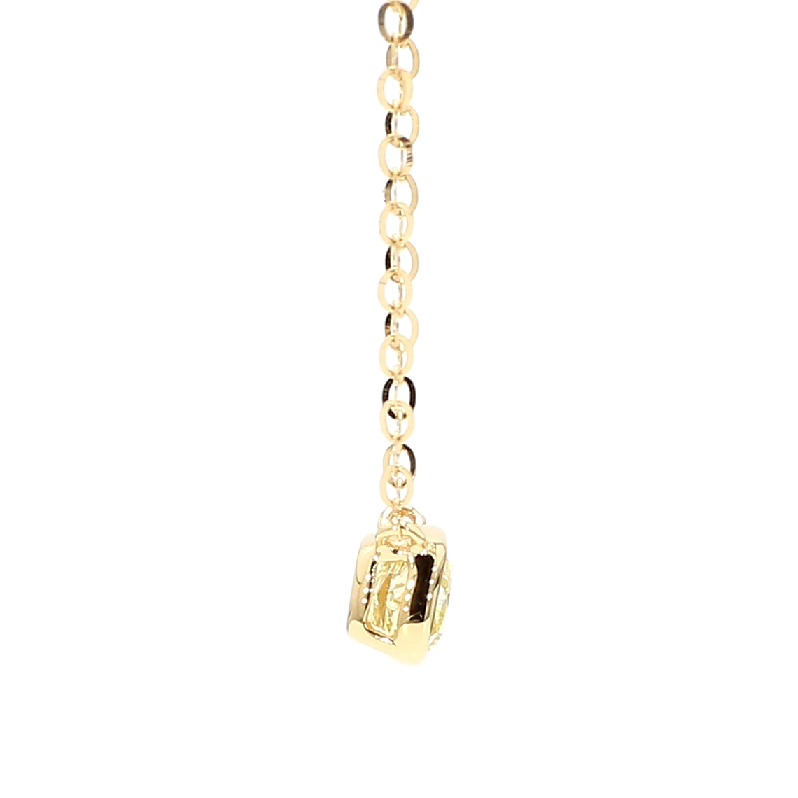 Natural Yellow Cushion Diamond Necklace