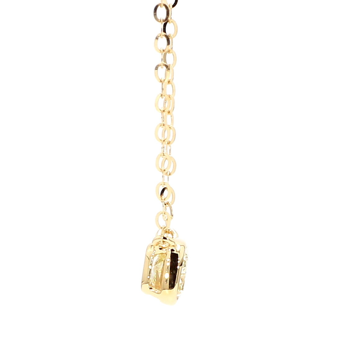 Natural Yellow Cushion Diamond Necklace
