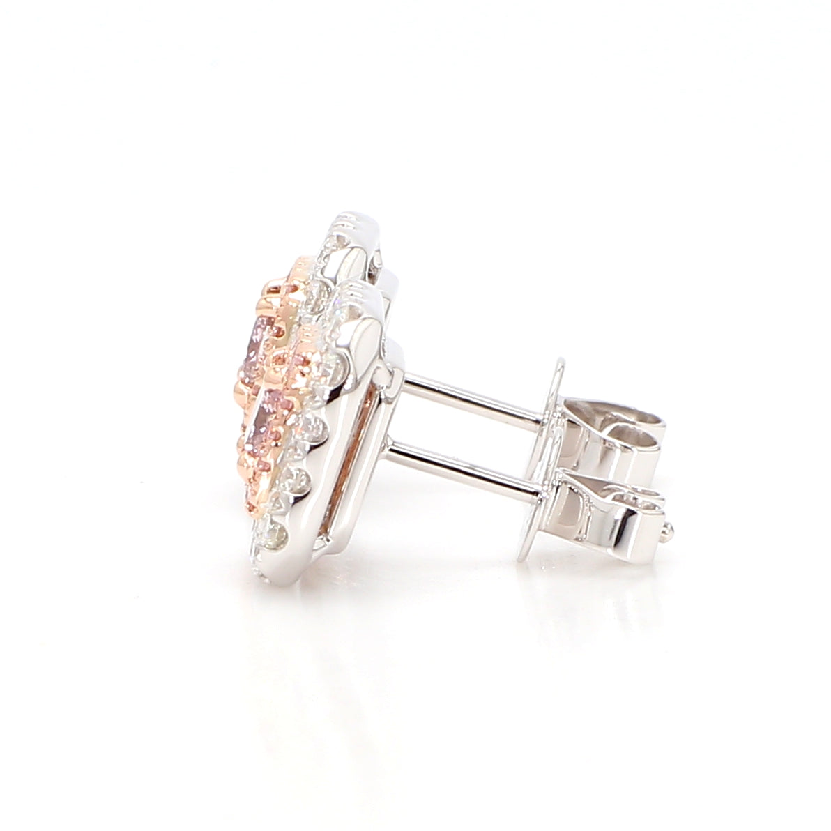 Natural Pink Radiant Diamond Earring Gia Certified