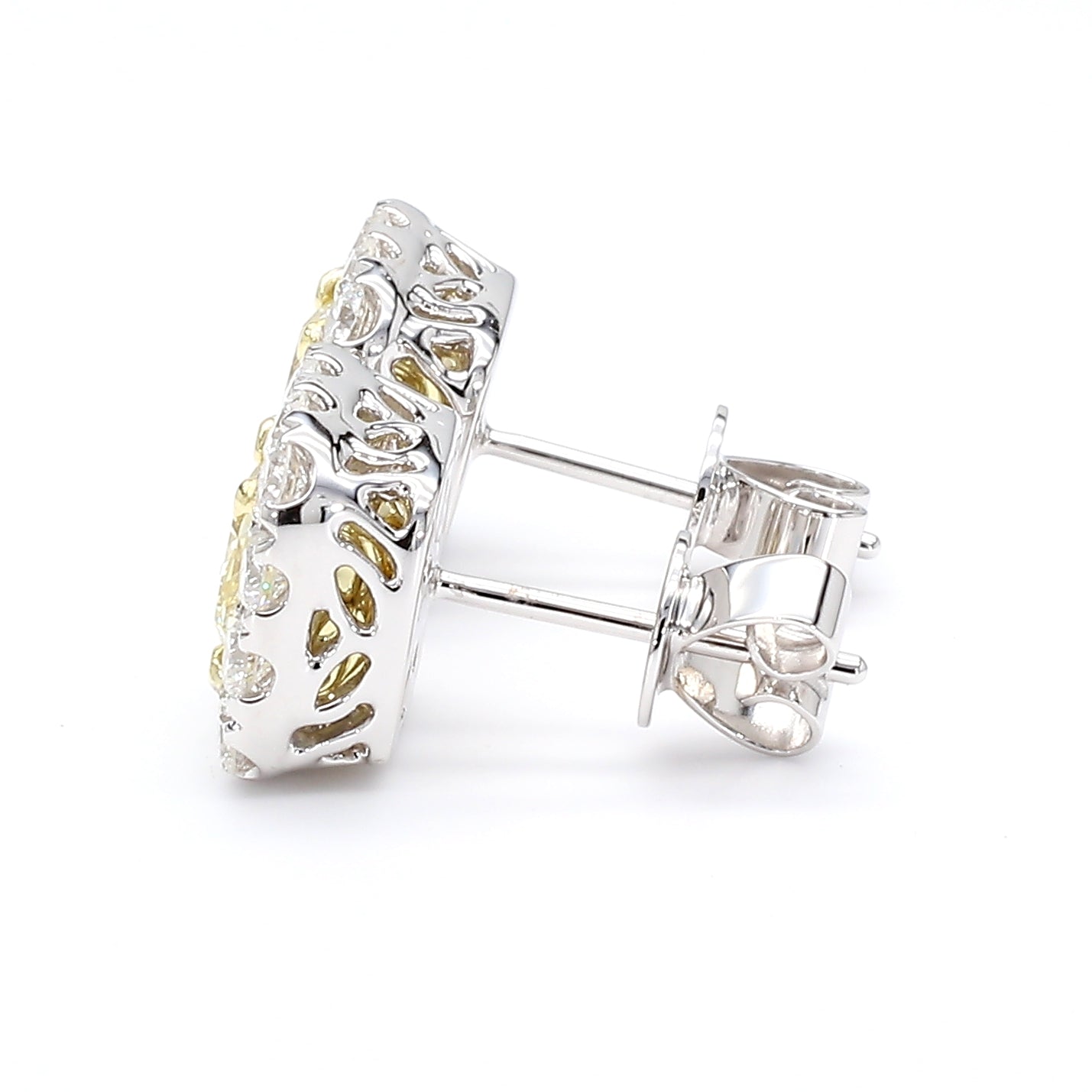 Natural Yellow Radiant Diamond Earring Gia Certified