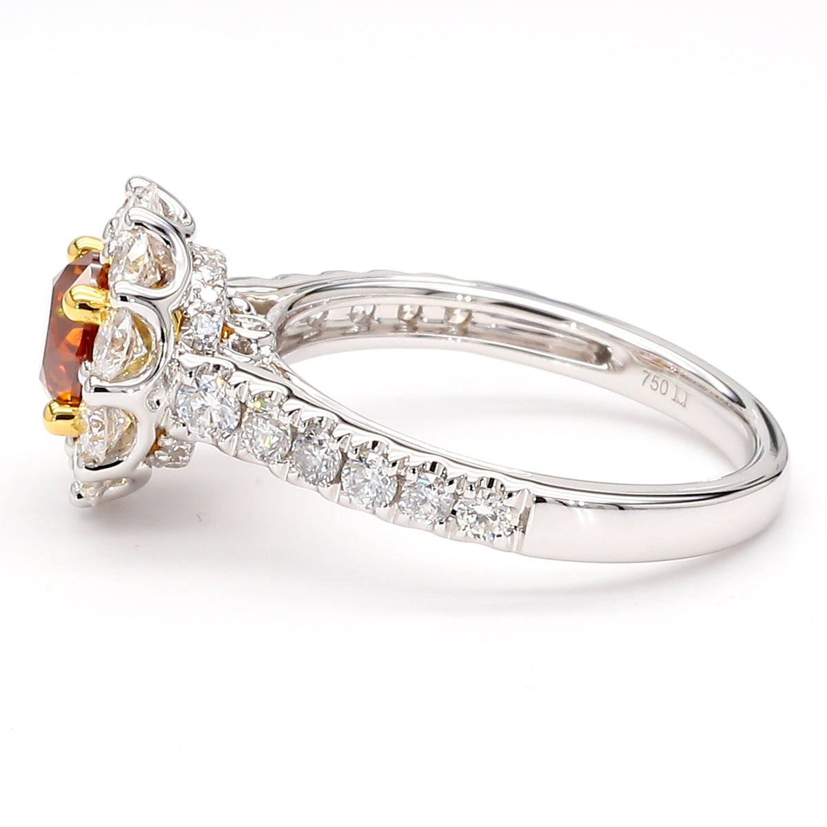 Natural Orange Round Diamond Ring | GIA Certified