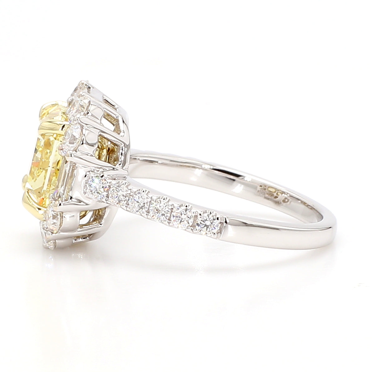 Natural Yellow Radiant Diamond Ring | GIA Certified