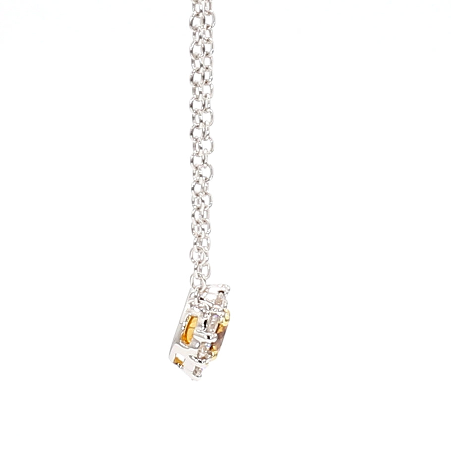 Natural Orange Round Diamond Necklace | GIA Certified