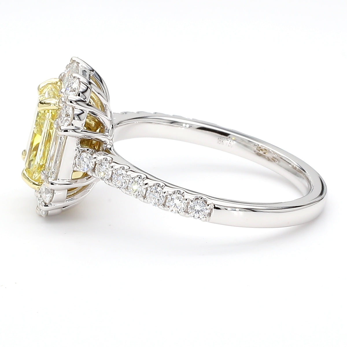 Natural Yellow Radiant Diamond Ring | GIA Certified