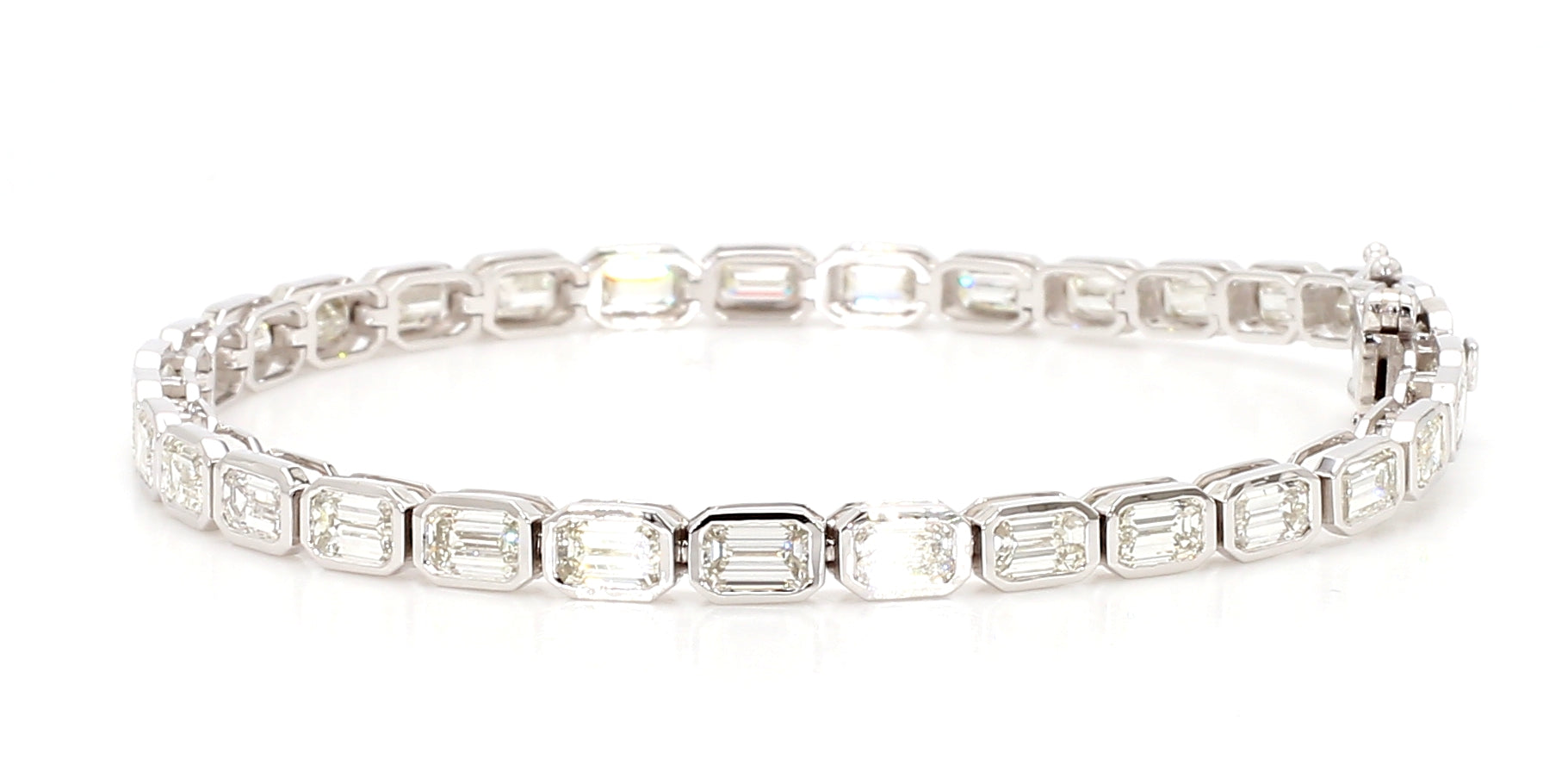 Natural White Emerald Diamond Bracelet