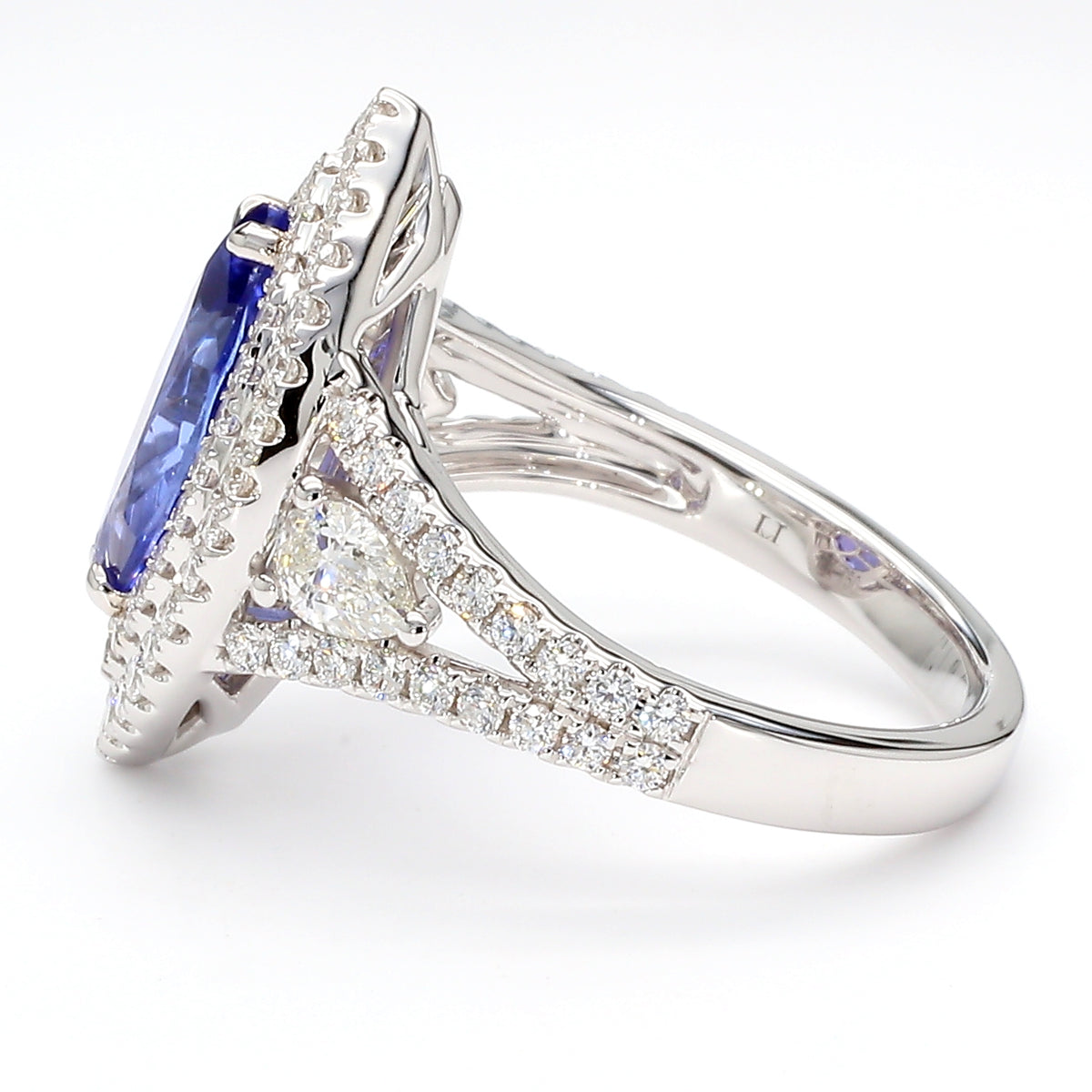 Natural Marquise Tanzanite & White Diamond Ring