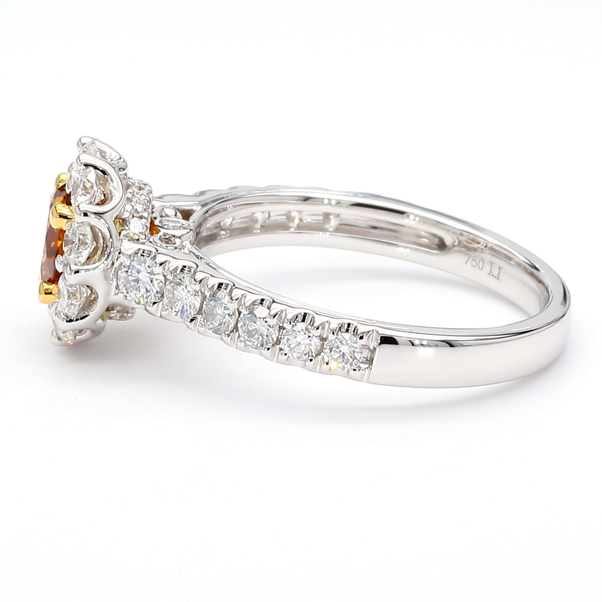 Natural Orange Round Diamond Ring | GIA Certified