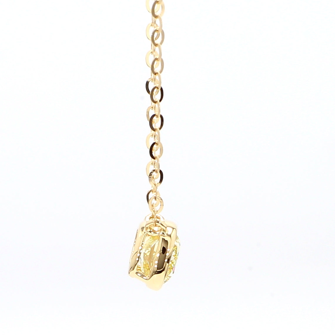 Natural Yellow Cushion Diamond Necklace Gia CERTIFIED