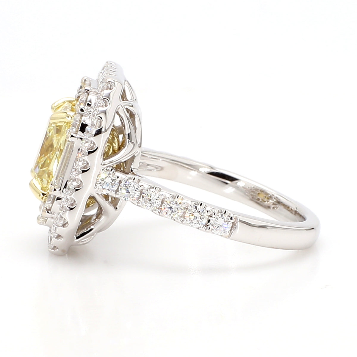 Natural Yellow Radiant Diamond Ring | GIA Certified