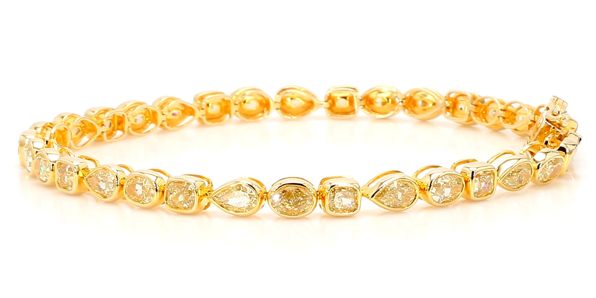 Natural Yellow Oval Diamond Bracelet