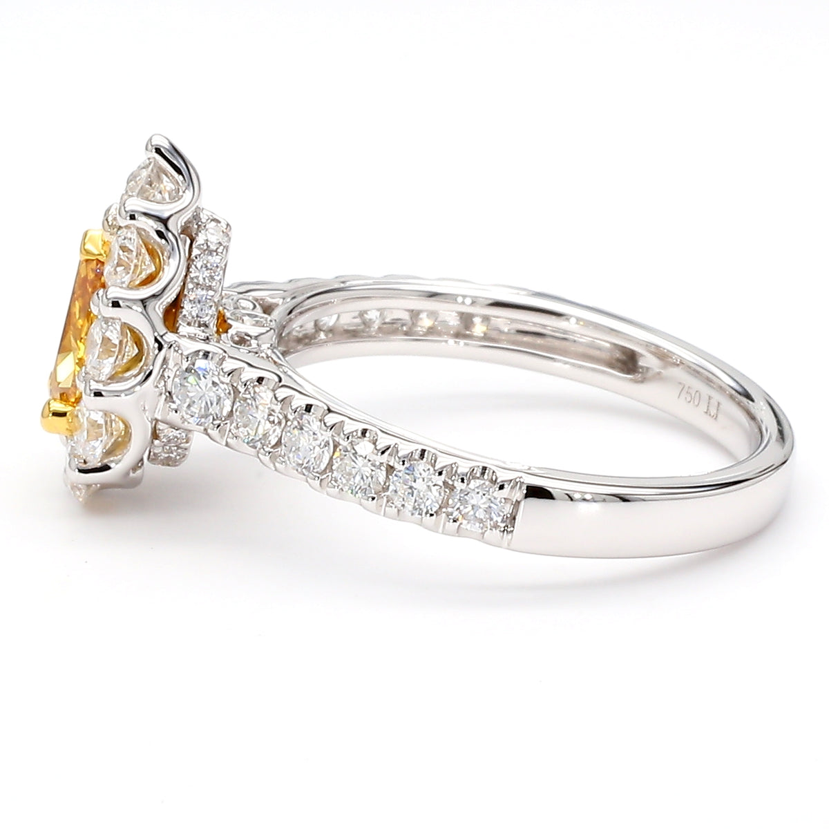 Natural Orange Pear Diamond Ring | GIA Certified