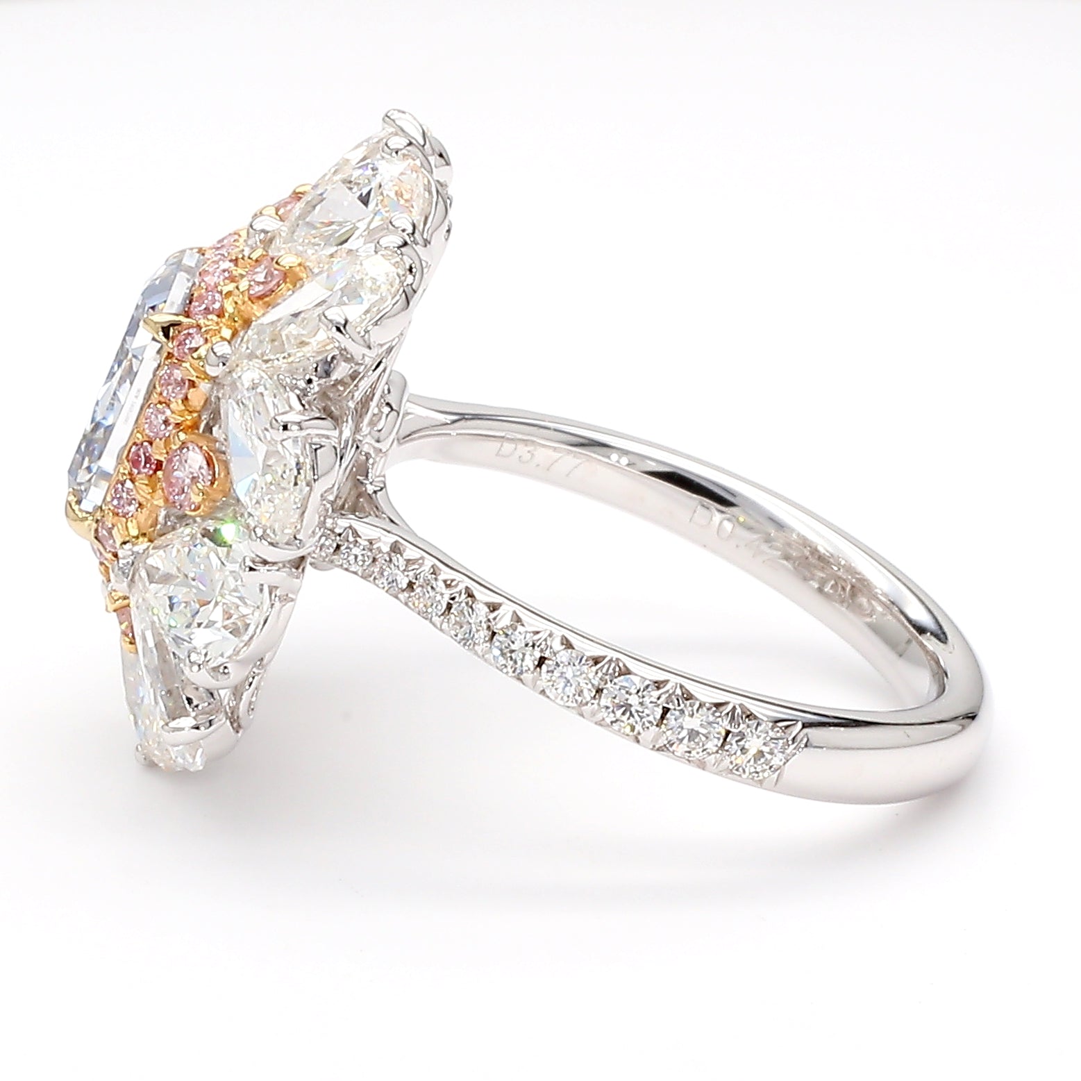 Natural Blue Radiant Diamond Ring Gia Certified