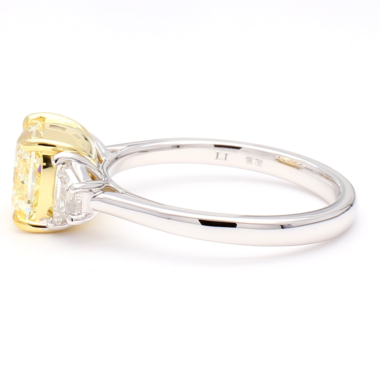 Natural Yellow Cushion Diamond Ring GIA Certified product image 3