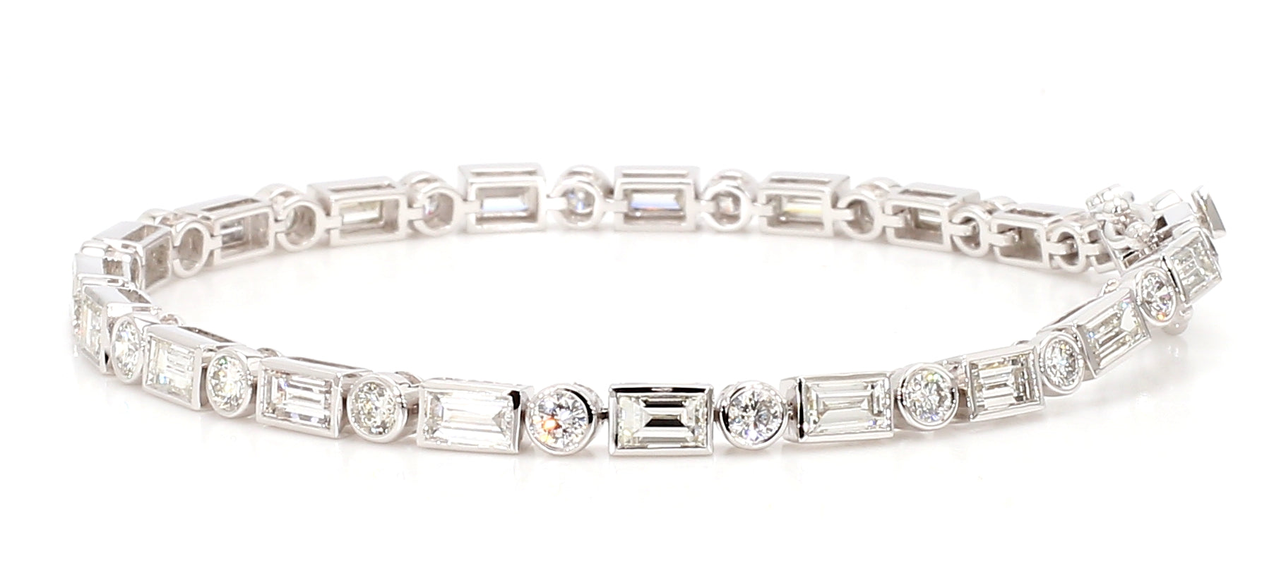 Natural White Baguette Diamond Bracelet