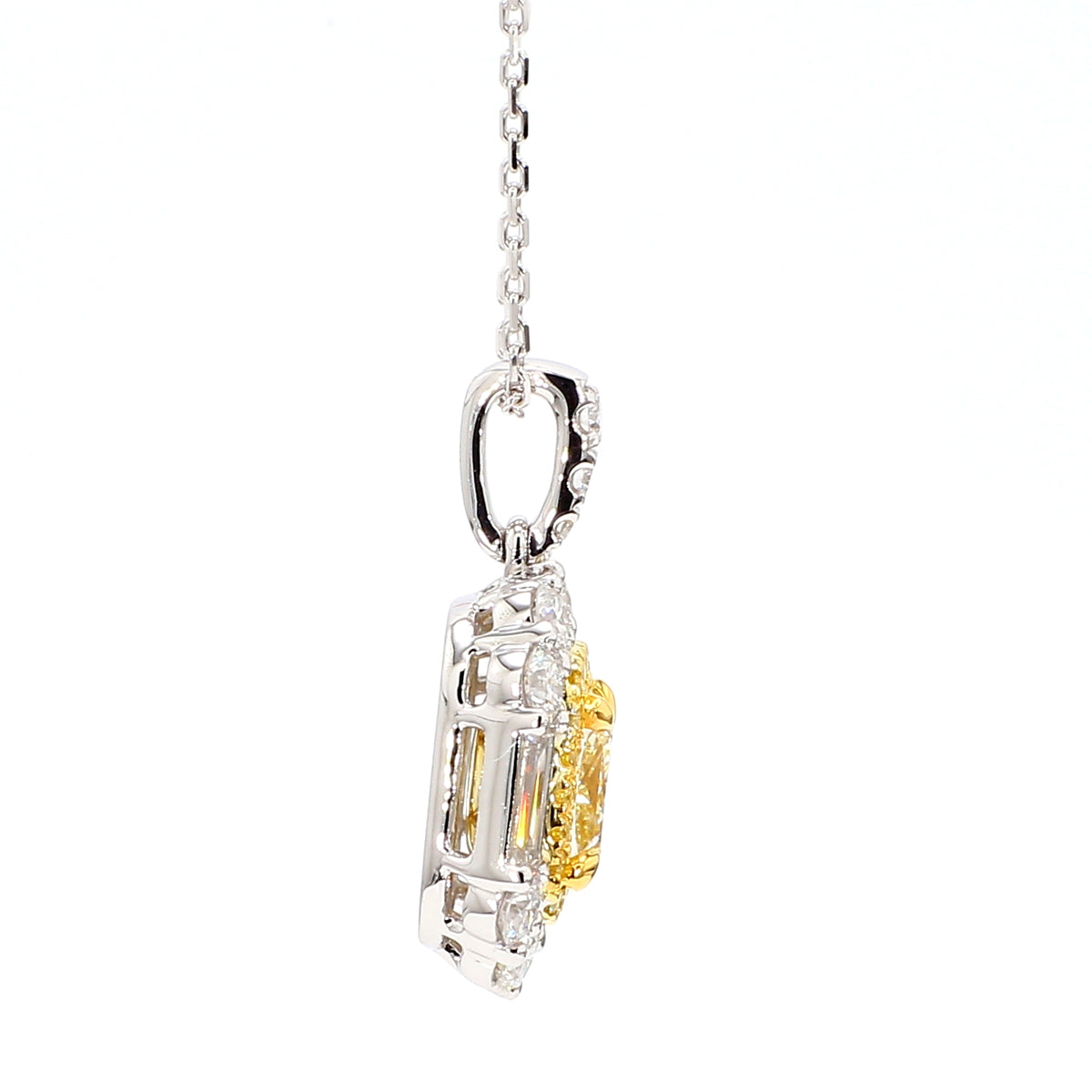 Natural Yellow Cushion Diamond Pendant | GIA Certified