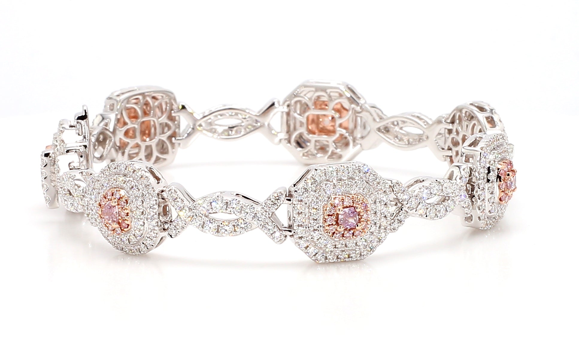 Natural Purple Cushion Diamond Bracelet Gia Certified