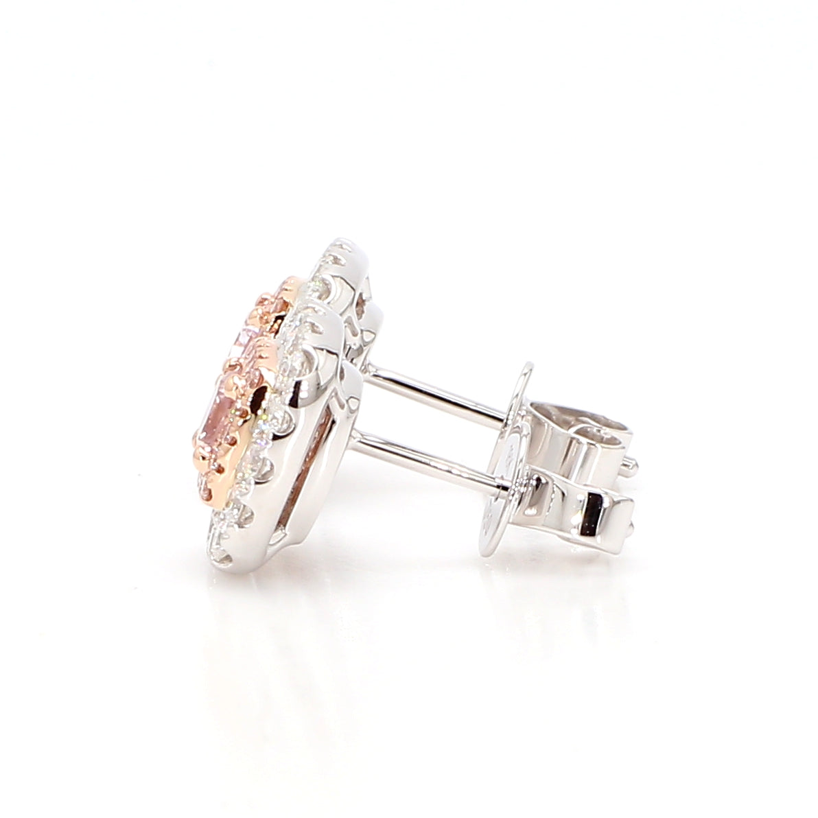 Natural Pink Cushion Diamond Earring Gia Certified