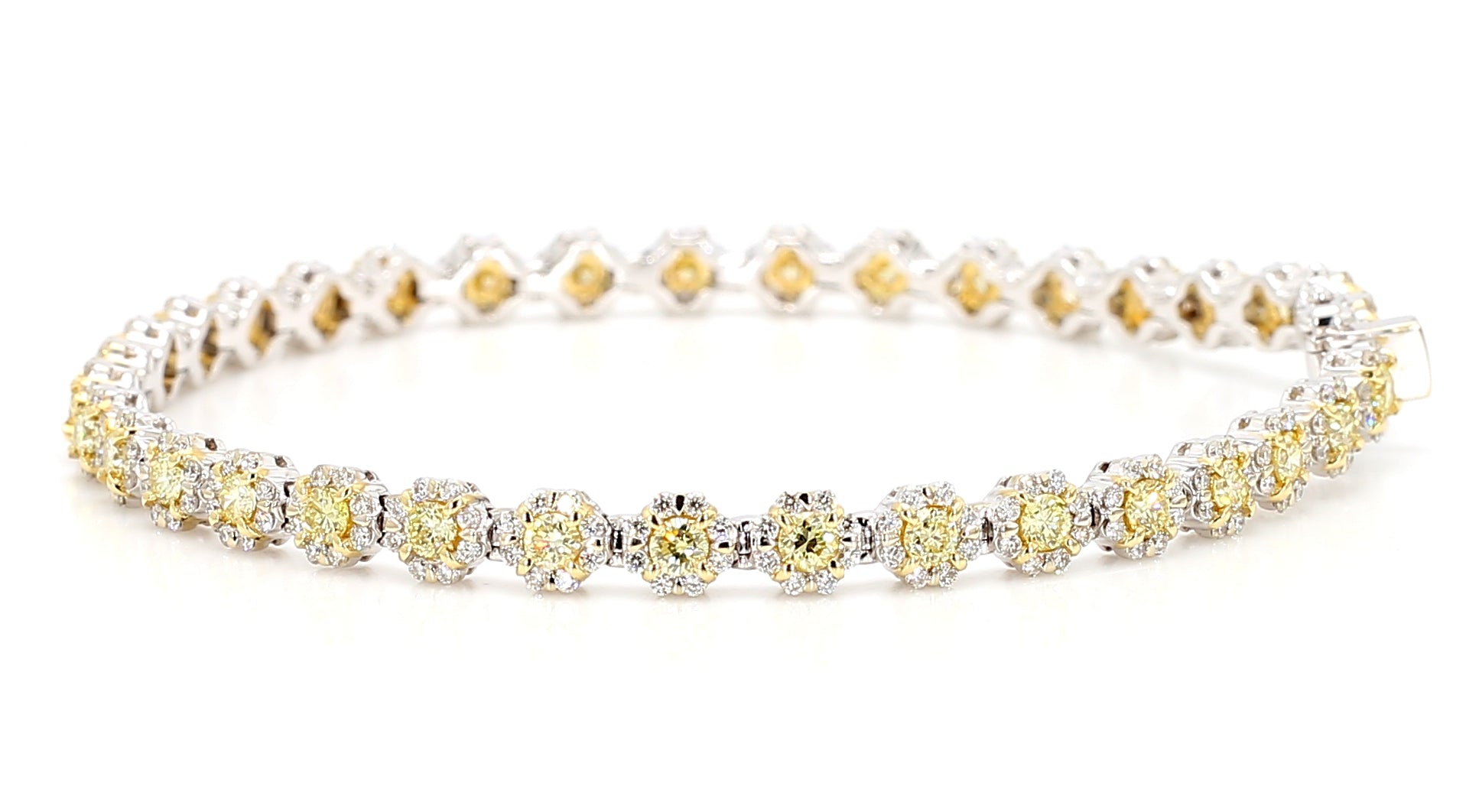 Natural Yellow Round Diamond Bracelet