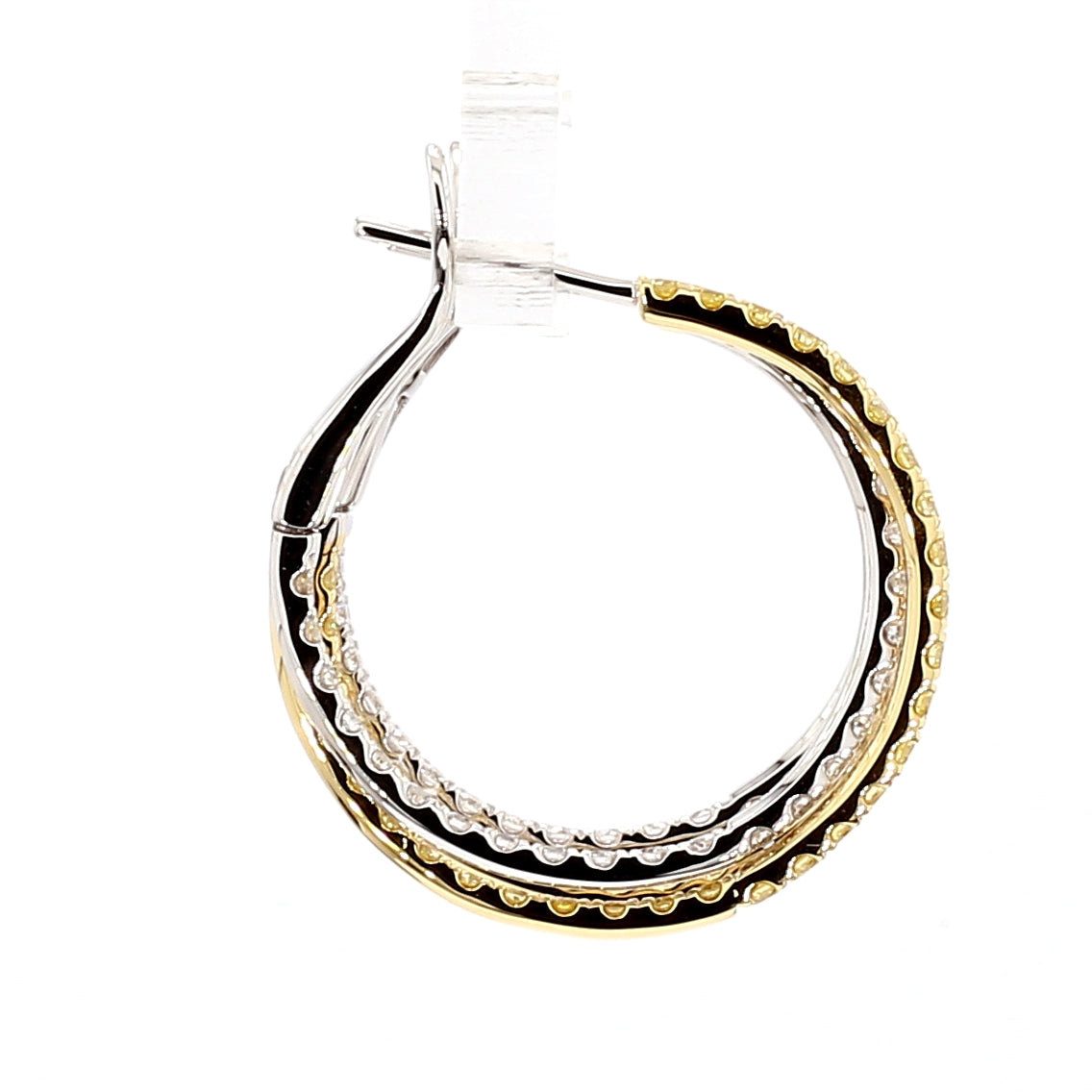Natural Yellow Round Diamond Earring