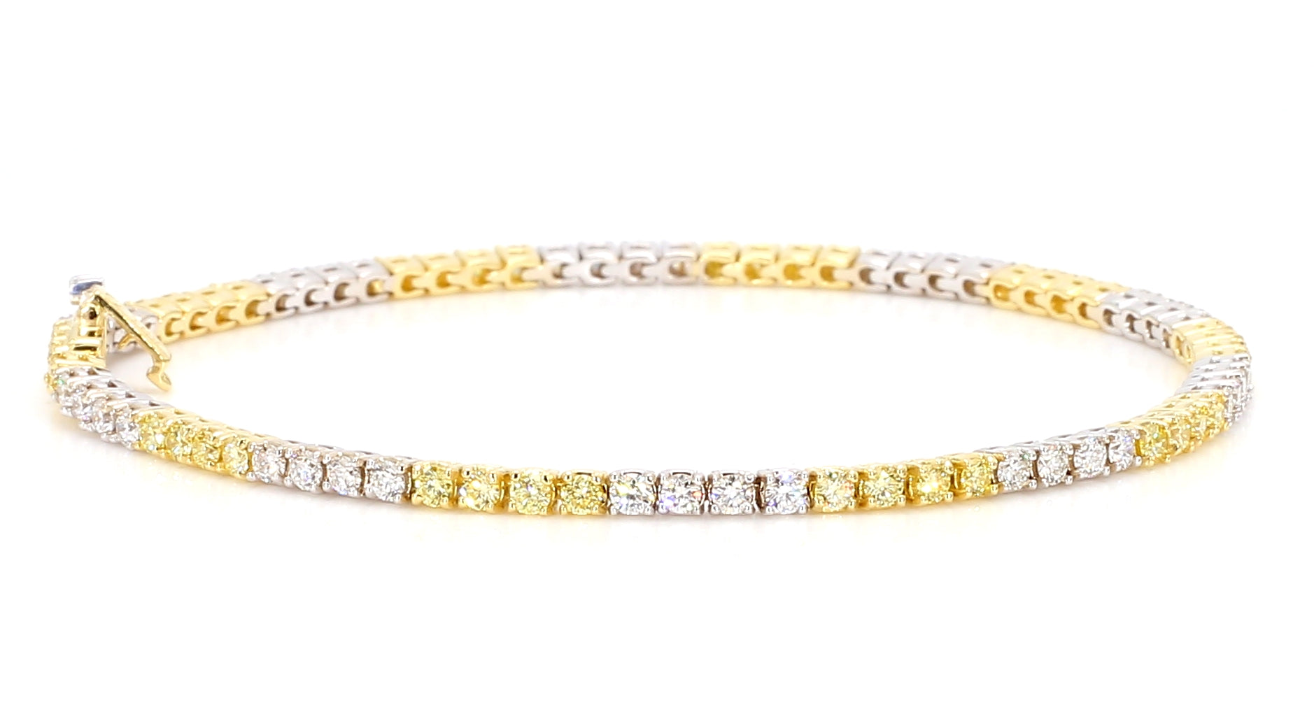 Natural Yellow Round Diamond Bracelet
