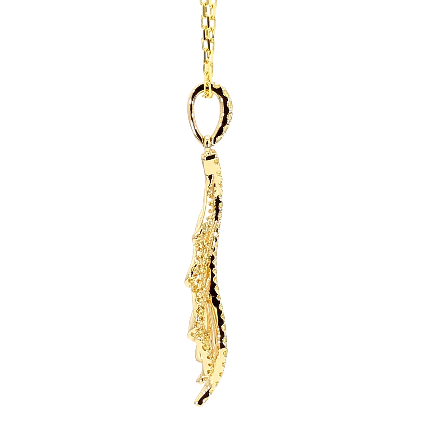 Natural Yellow Round Diamond Pendant