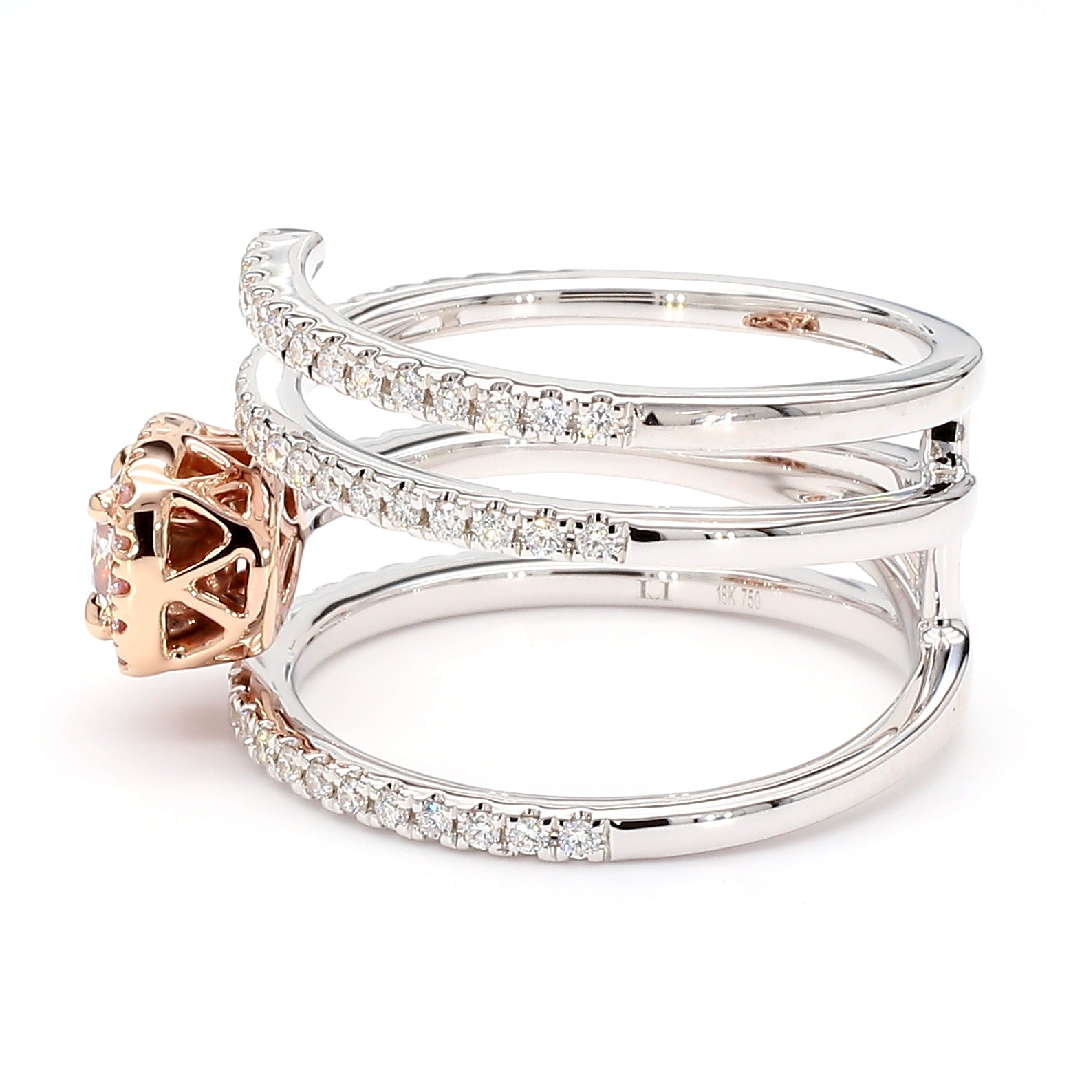 Natural Pink Cushion Diamond Ring Gia Certified