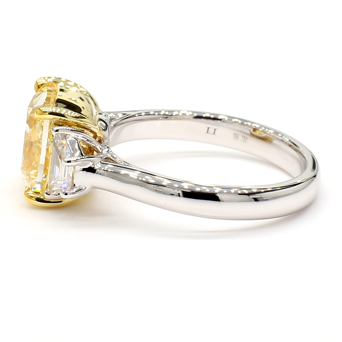 Natural Yellow Cushion Diamond Ring GIA Certified product image 3