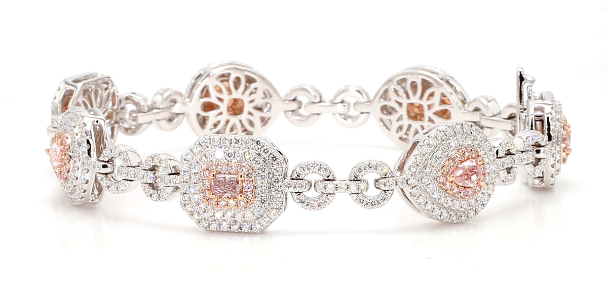Natural Pink Pear Diamond Bracelet | GIA Certified