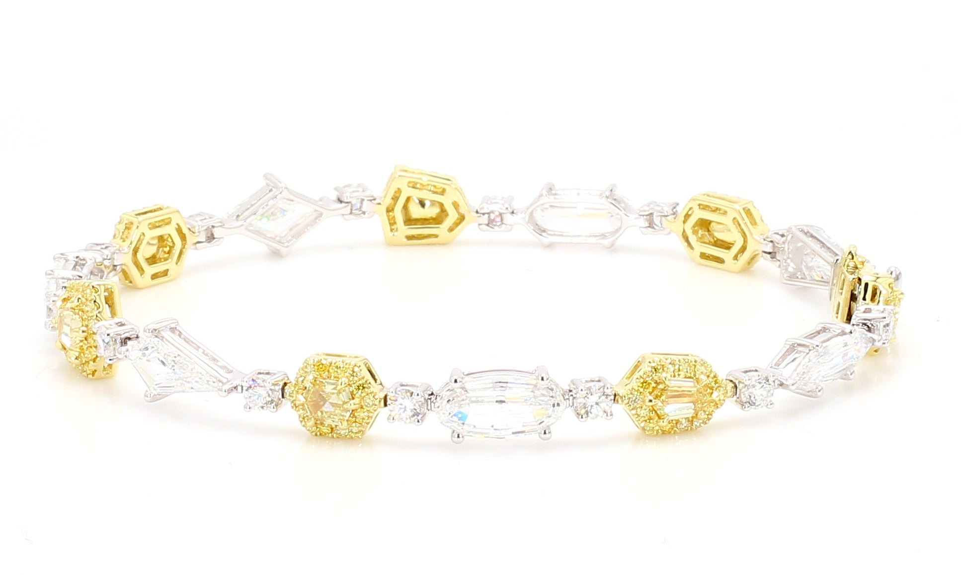 Natural White Oval Diamond Bracelet Gia Certified