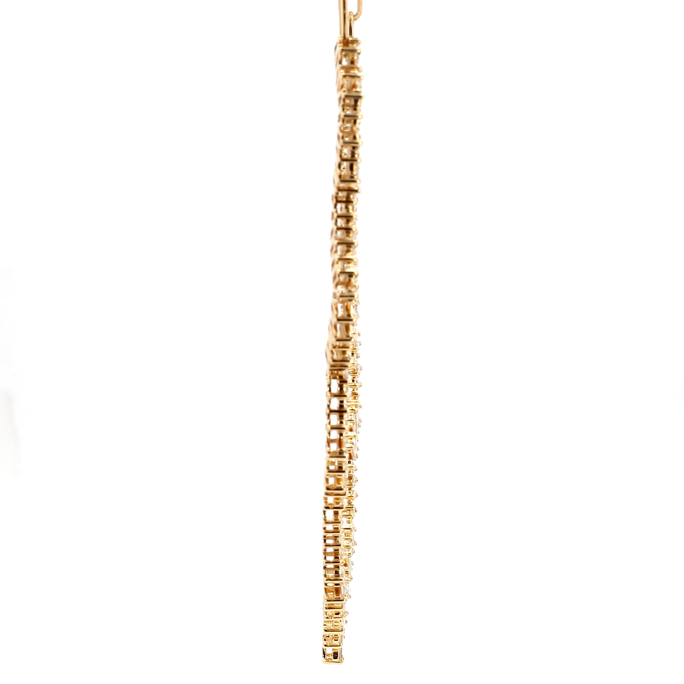 Natural White Baguette Diamond Necklace