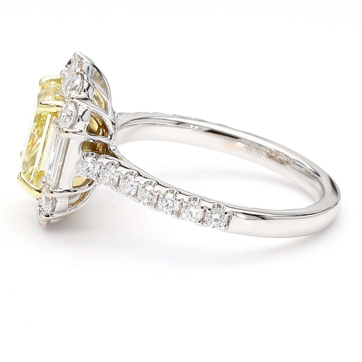 Natural Yellow Radiant Diamond Ring | GIA Certified