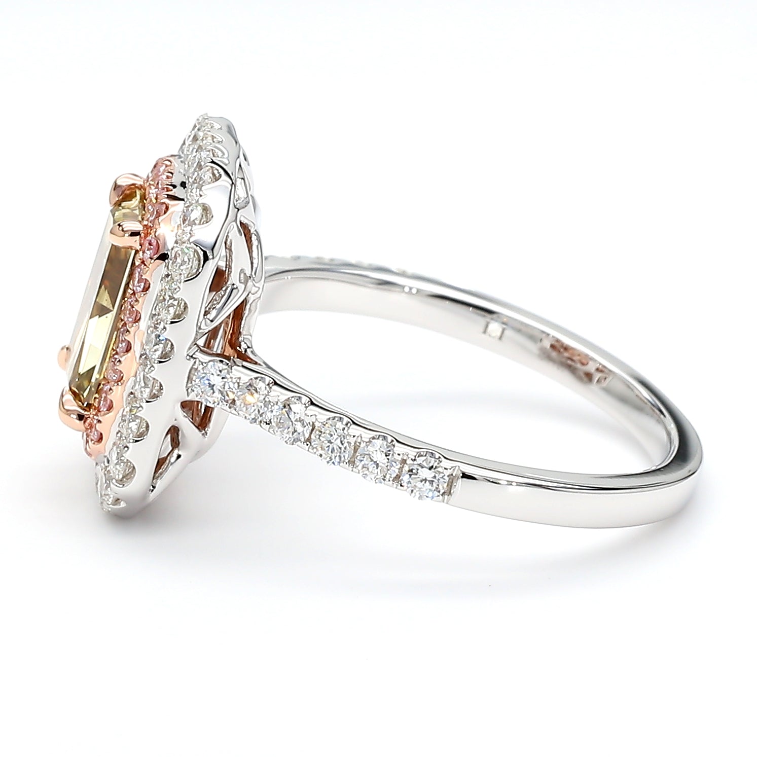 Natural Green Radiant Diamond Ring Gia Certified