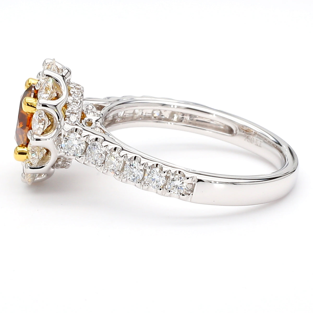 Natural Orange Round Diamond Ring | GIA Certified