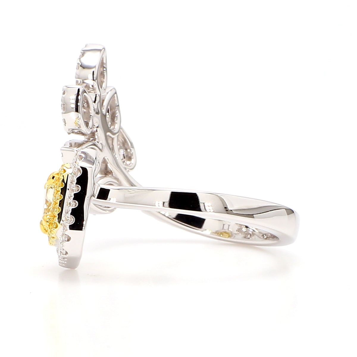 Natural Yellow Radiant Diamond Ring | GIA Certified