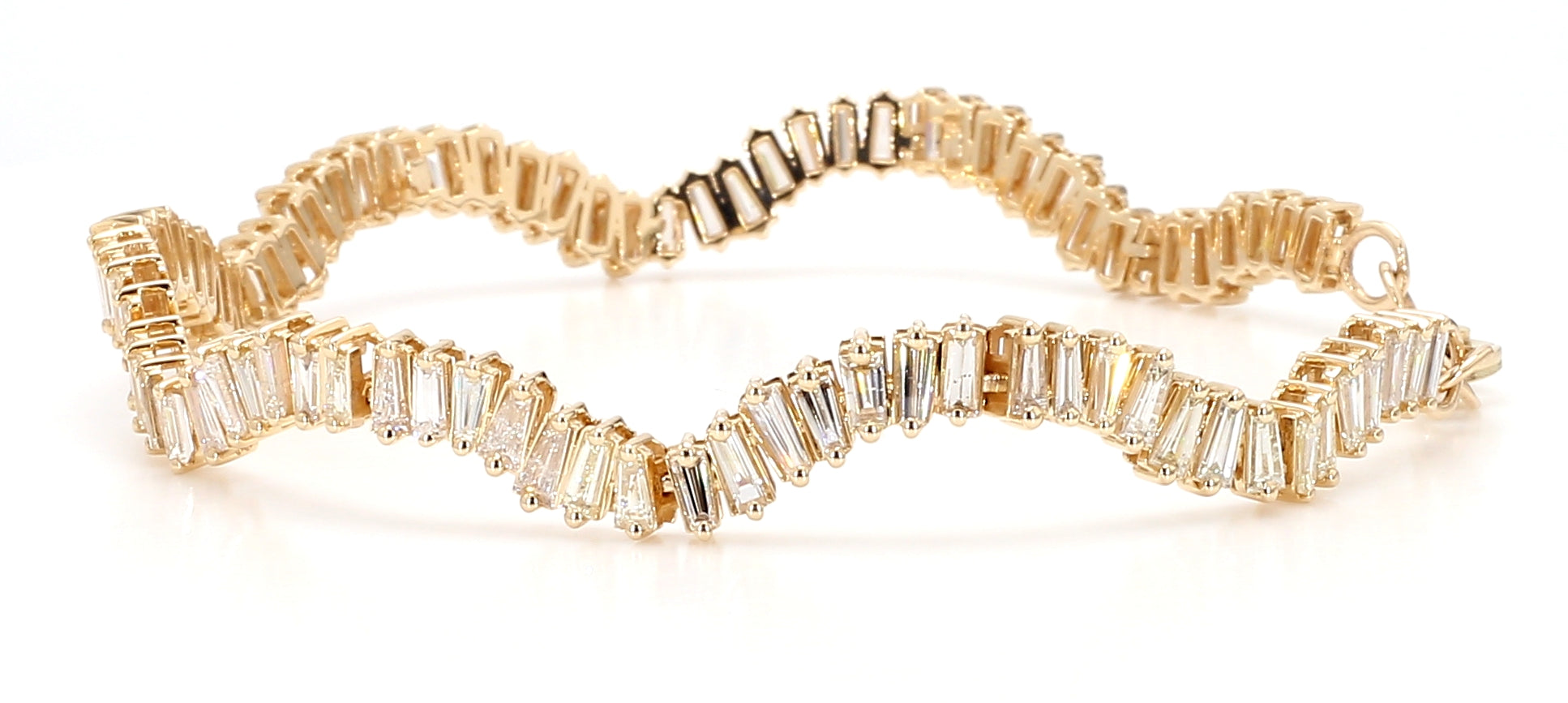 Natural White Baguette Diamond Bracelet