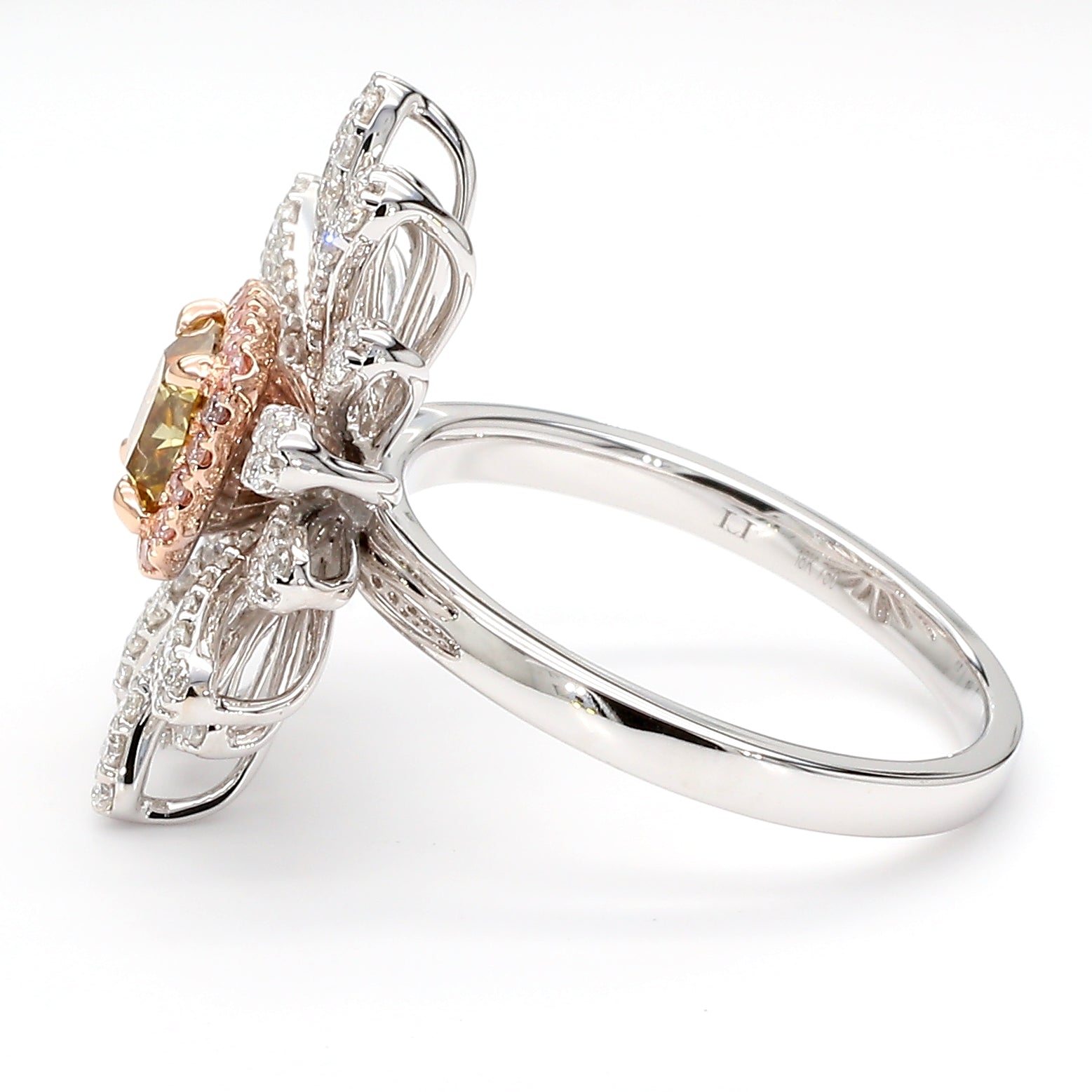 Natural Yellow Cushion Diamond Ring Gia Certified